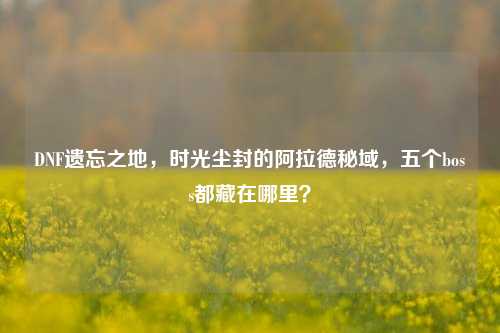 DNF遗忘之地,时光尘封的阿拉德秘域,五个boss都藏在哪里?