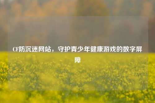 CF防沉迷网站,守护青少年健康游戏的数字屏障