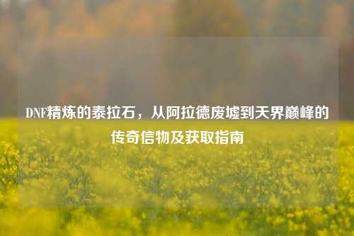 DNF精炼的泰拉石,从阿拉德废墟到天界巅峰的传奇信物及获取指南
