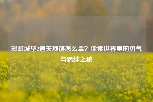 彩虹城堡2通关项链怎么拿？像素世界里的勇气与羁绊之秘