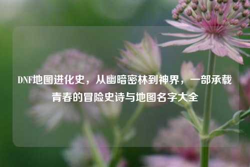 DNF地图进化史,从幽暗密林到神界,一部承载青春的冒险史诗与地图名字大全