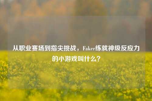 从职业赛场到指尖挑战,Faker练就神级反应力的小游戏叫什么?
