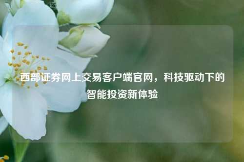西部证券网上交易客户端官网,科技驱动下的智能投资新体验