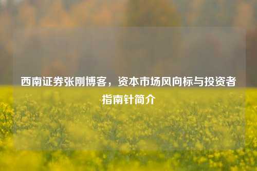 西南证券张刚博客,资本市场风向标与投资者指南针简介