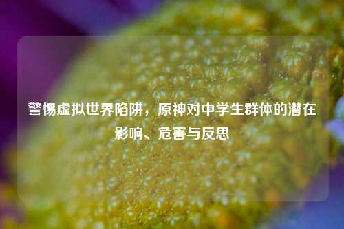警惕虚拟世界陷阱,原神对中学生群体的潜在影响、危害与反思