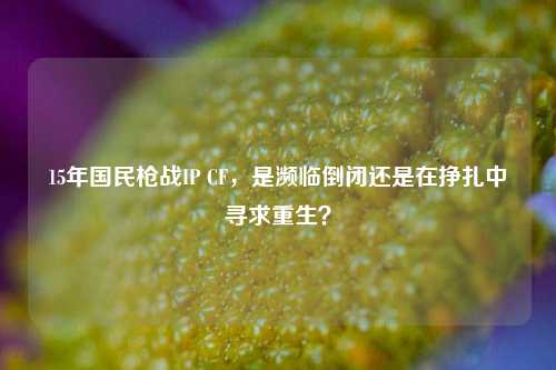15年国民枪战IP CF,是濒临倒闭还是在挣扎中寻求重生?