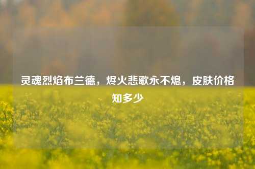 灵魂烈焰布兰德,烬火悲歌永不熄,皮肤价格知多少