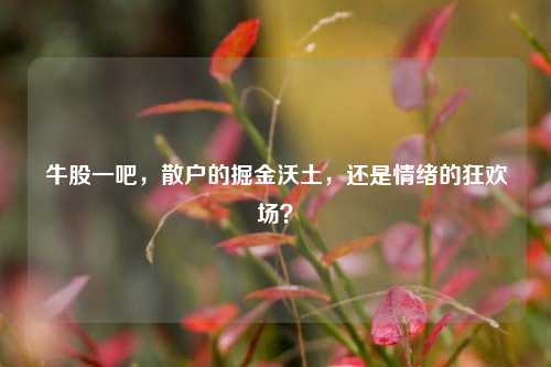 牛股一吧，散户的掘金沃土，还是情绪的狂欢场？