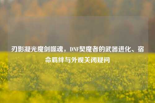 刃影凝光魔剑噬魂,DNF契魔者的武器进化、宿命羁绊与外观关闭疑问