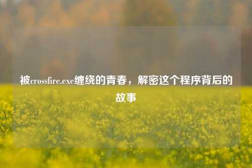 被crossfire.exe缠绕的青春，解密这个程序背后的故事