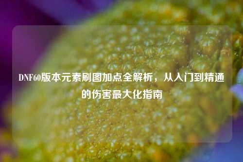 DNF60版本元素刷图加点全解析，从入门到精通的伤害更大化指南